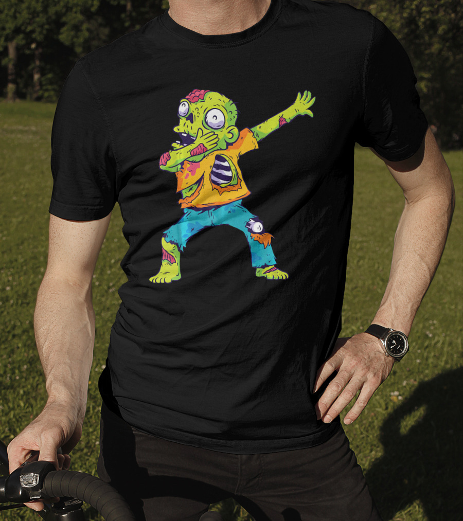 Dabbing Zombie Funny Halloween Zombi Cute Cartoon T-Shirt