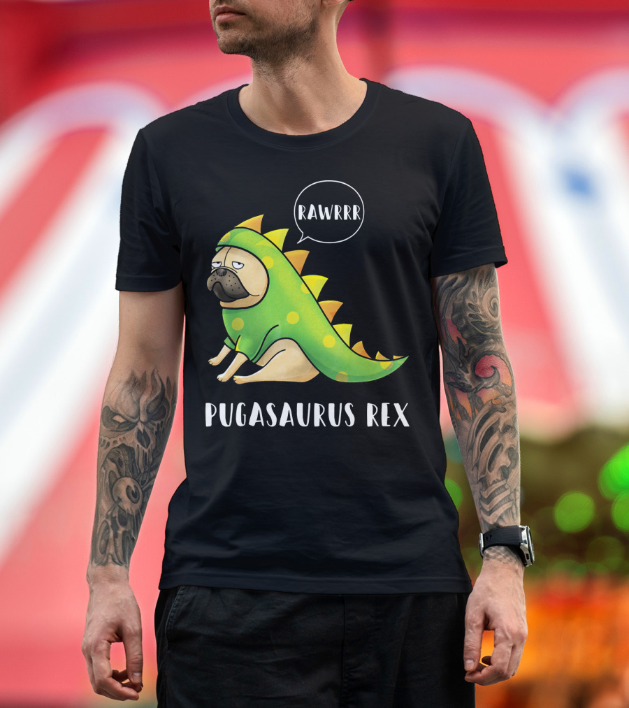 Halloween Pugasaurus Rex Rawrrr Pug T-Shirt
