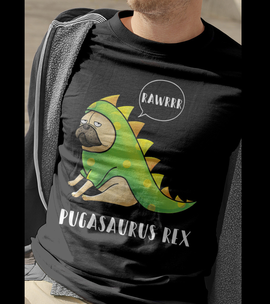 Halloween Pugasaurus Rex Rawrrr Pug T-Shirt