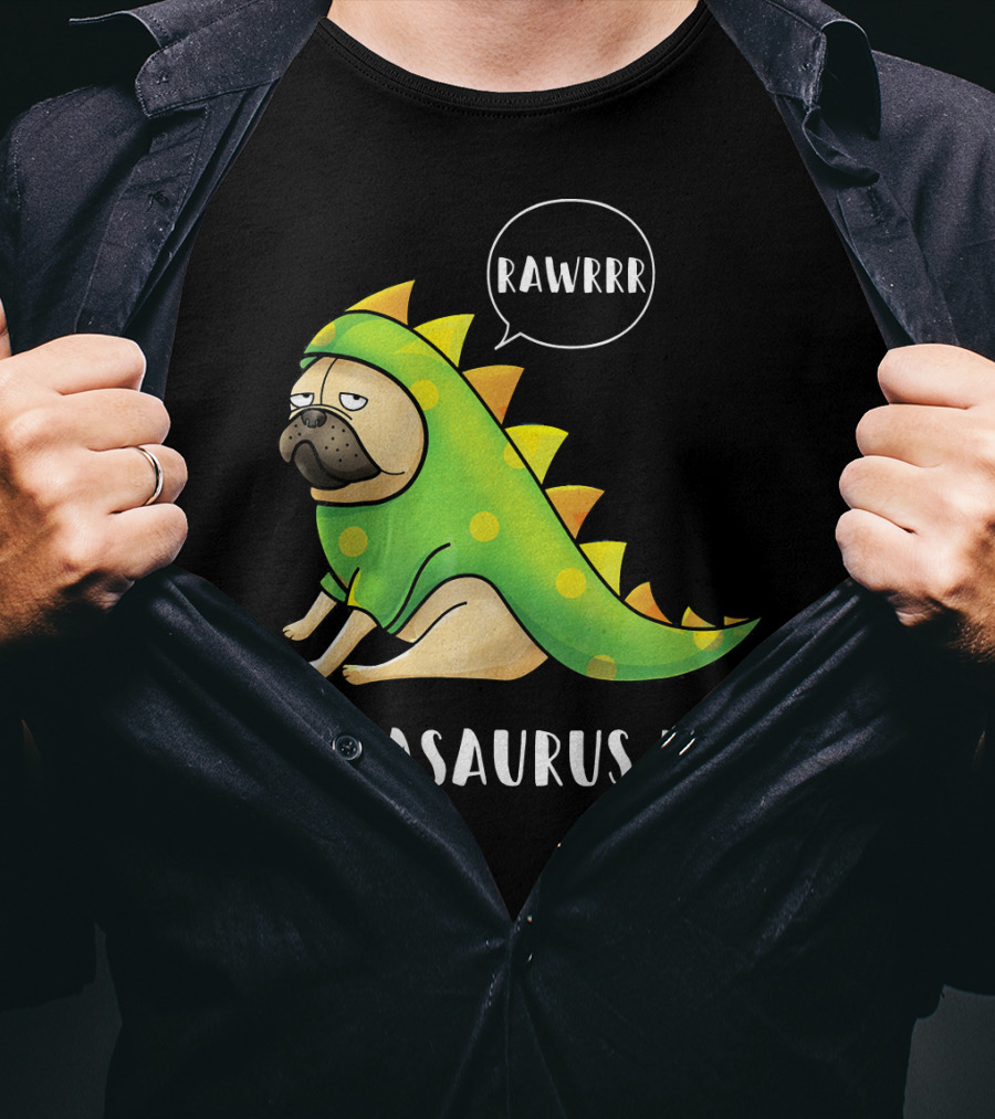 Halloween Pugasaurus Rex Rawrrr Pug T-Shirt