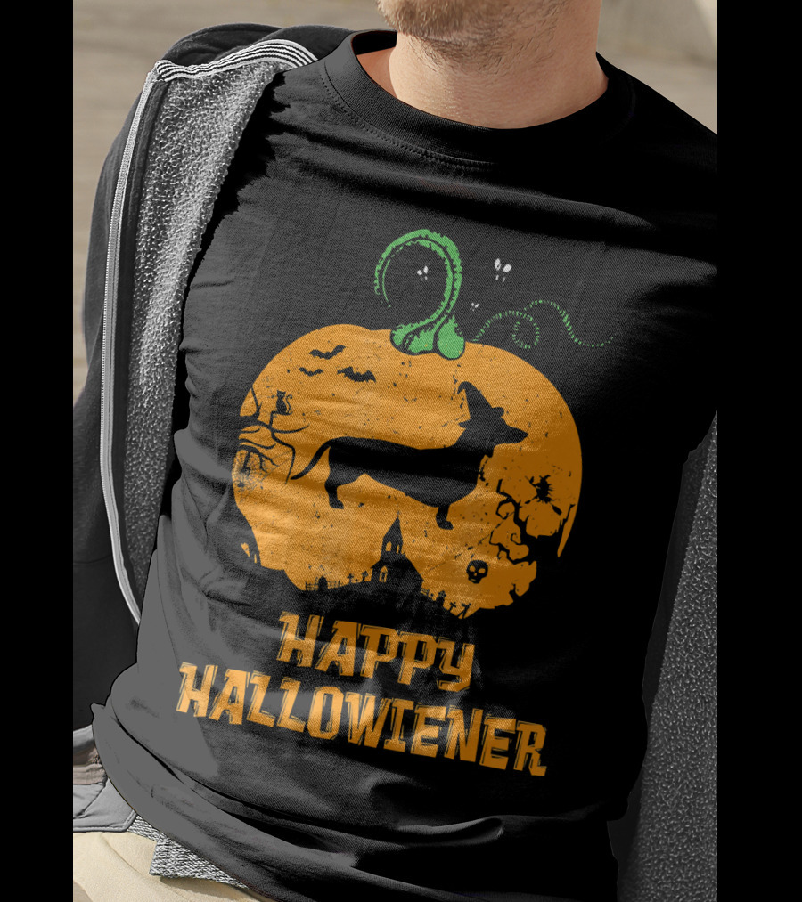 Happy Halloweiner Halloween Dachshund Pumpkin T-Shirt