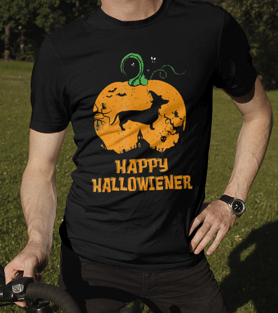 Happy Halloweiner Halloween Dachshund Pumpkin T-Shirt