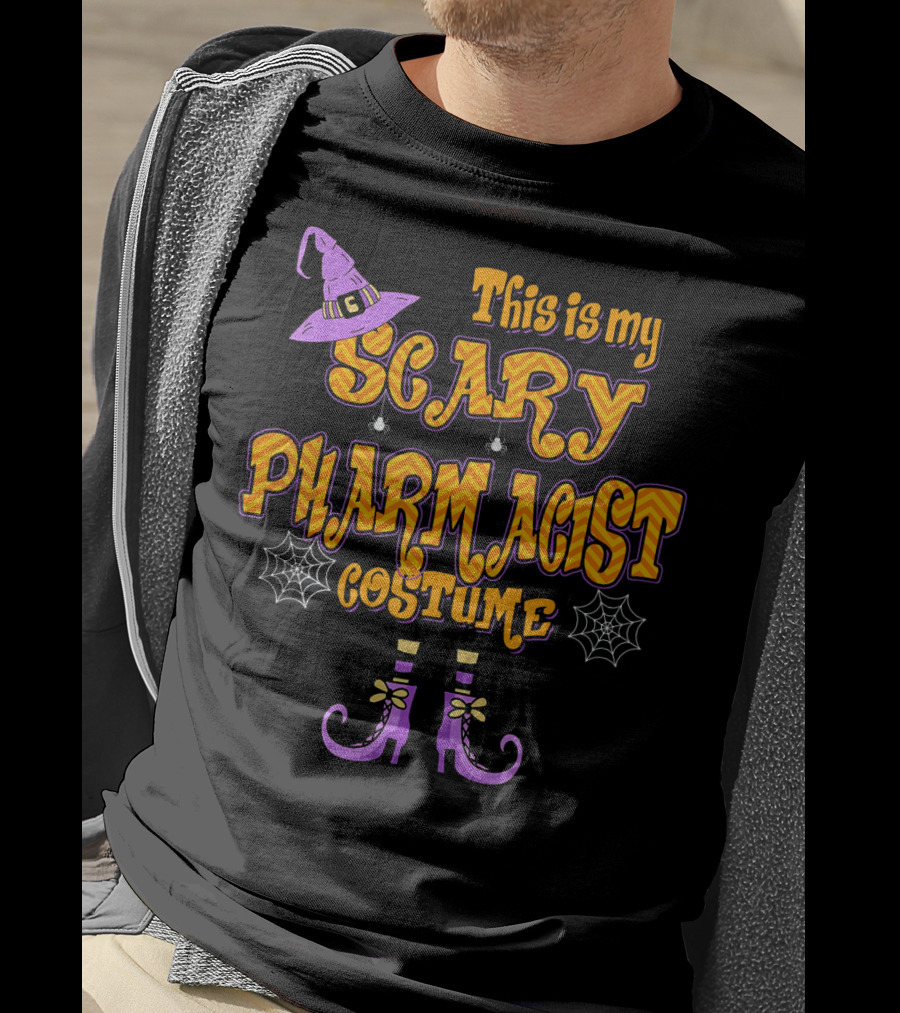 This Is My Scary Pharmacist Costume Hat Boots Spiders Webs T-Shirt