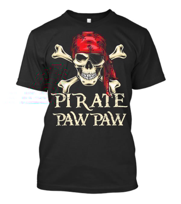 Pirate Paw Paw Skull And Crossbones Red Bandana T-Shirt