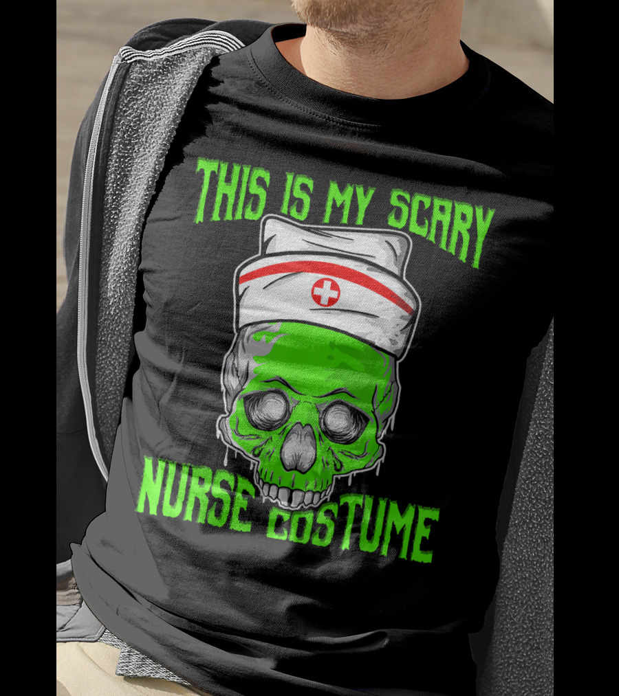 This Is My Scary Green Skeleton Nurse Costume T-Shirt