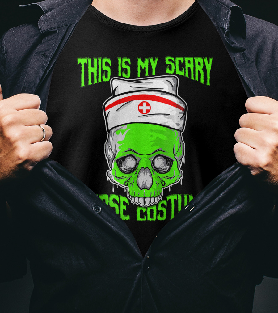 This Is My Scary Green Skeleton Nurse Costume T-Shirt