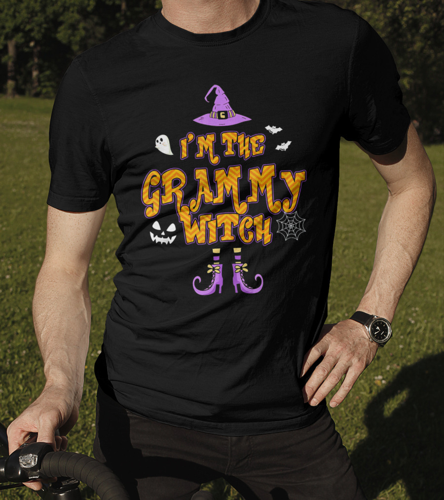 I'm The Grammy Witch Halloween Ghosts And Pumpkin Hat Boots T-Shirt