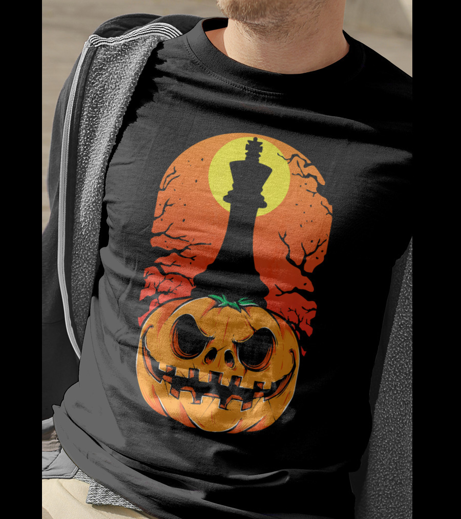 King Pumpkin Chess Moon Halloween Pumpkin King T-Shirt