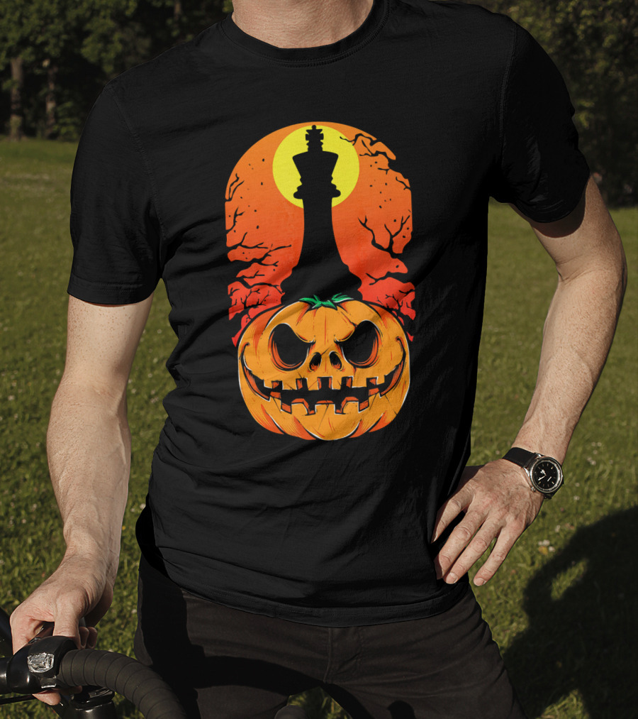 King Pumpkin Chess Moon Halloween Pumpkin King T-Shirt