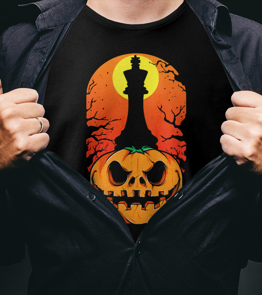 King Pumpkin Chess Moon Halloween Pumpkin King T-Shirt