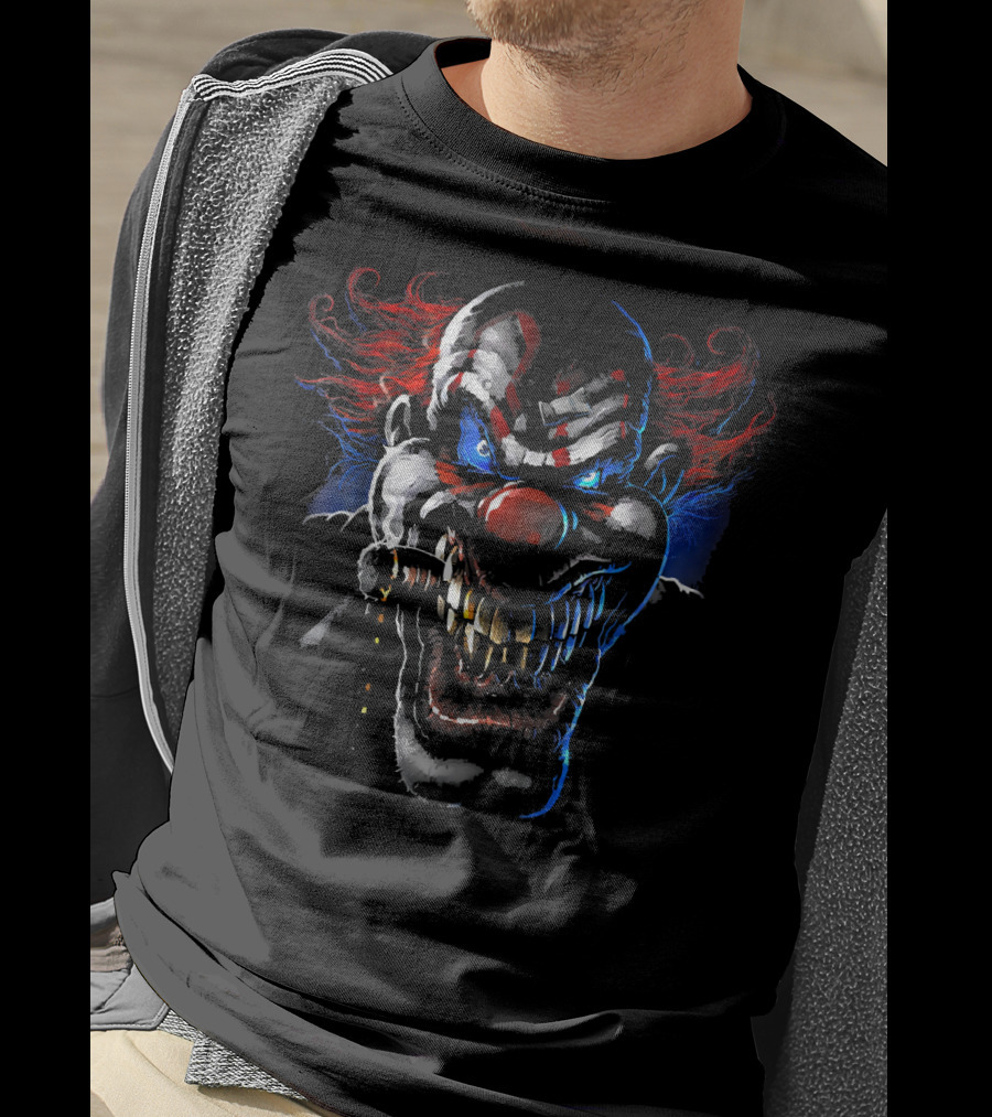 Scary Clown Evil Grinning Red Eyes T-Shirt