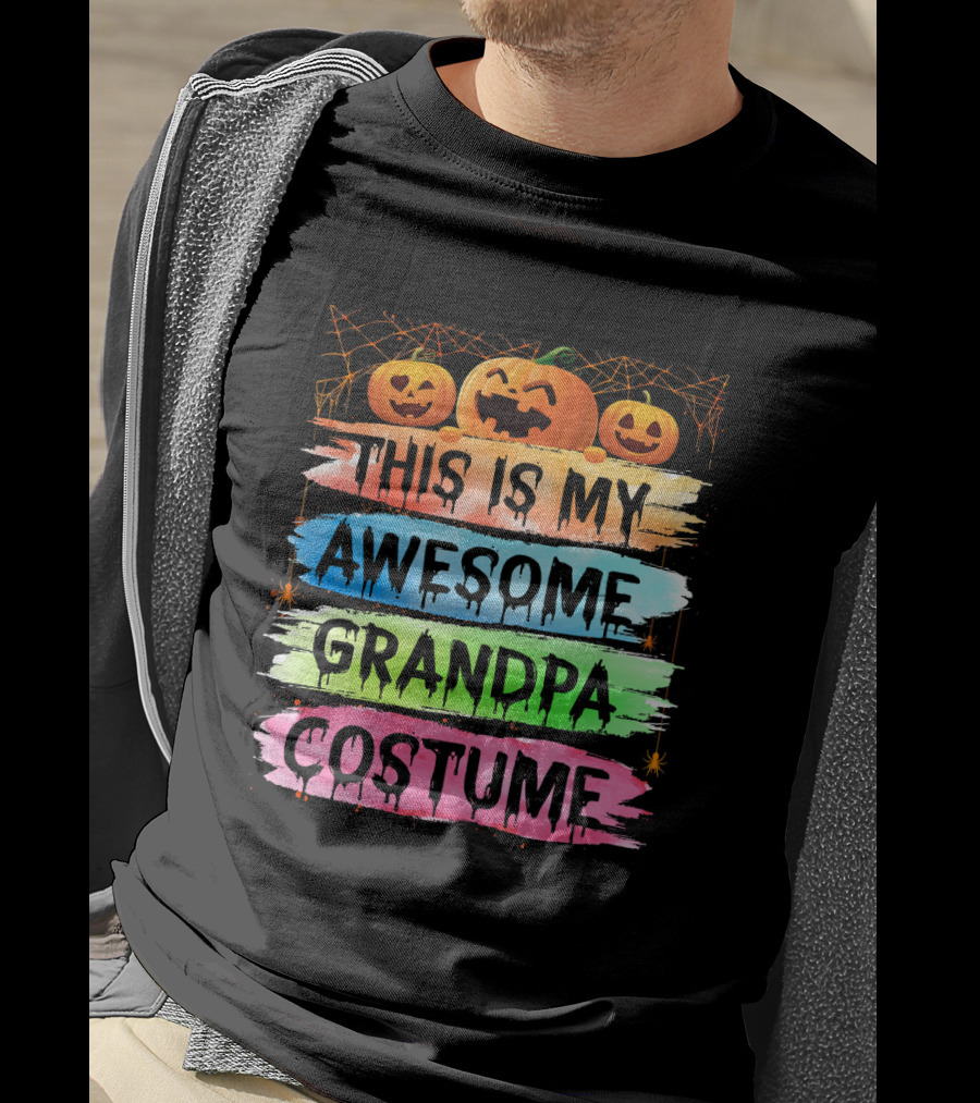 This Is My Awesome Grandpa Costume Halloween Pumpkins T-Shirt