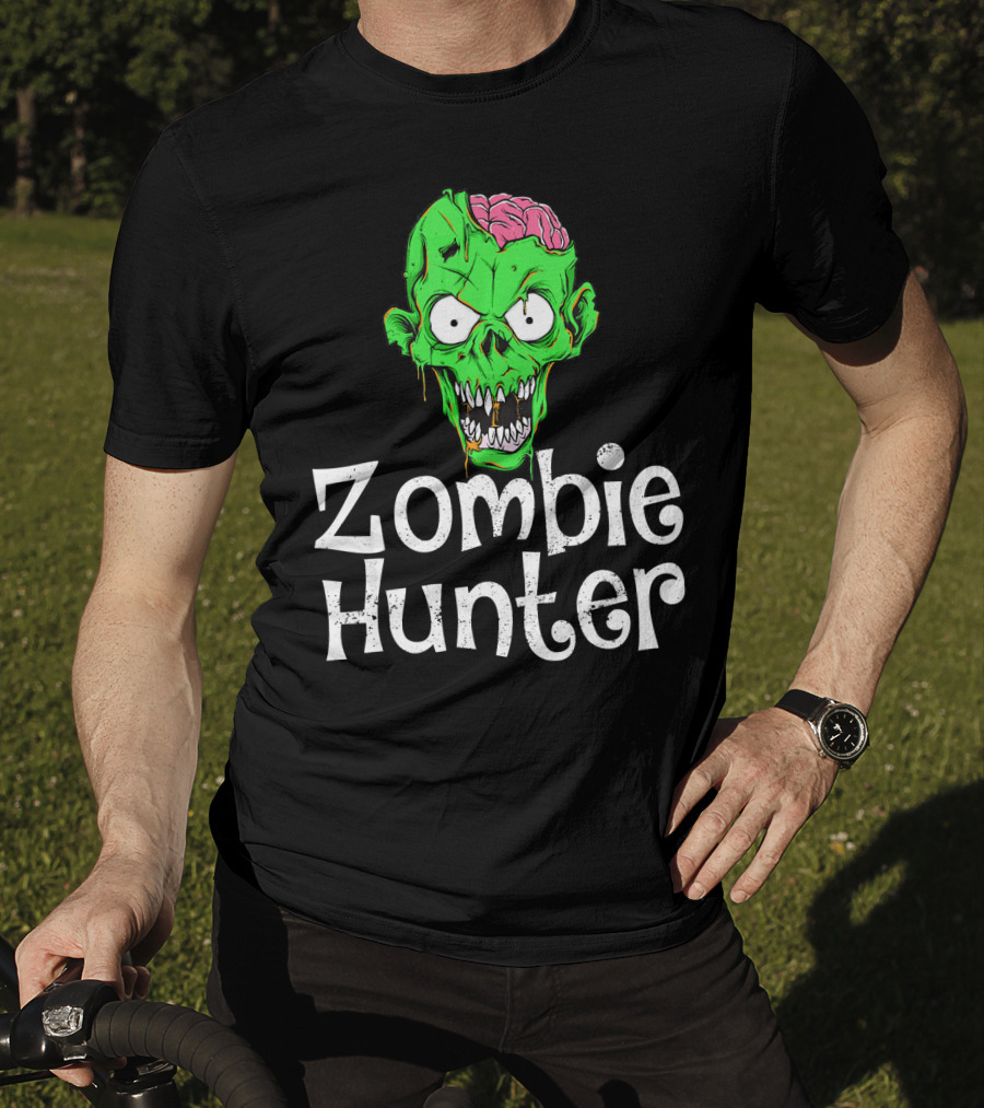 Zombie Hunter Halloween Zombie Head T-Shirt