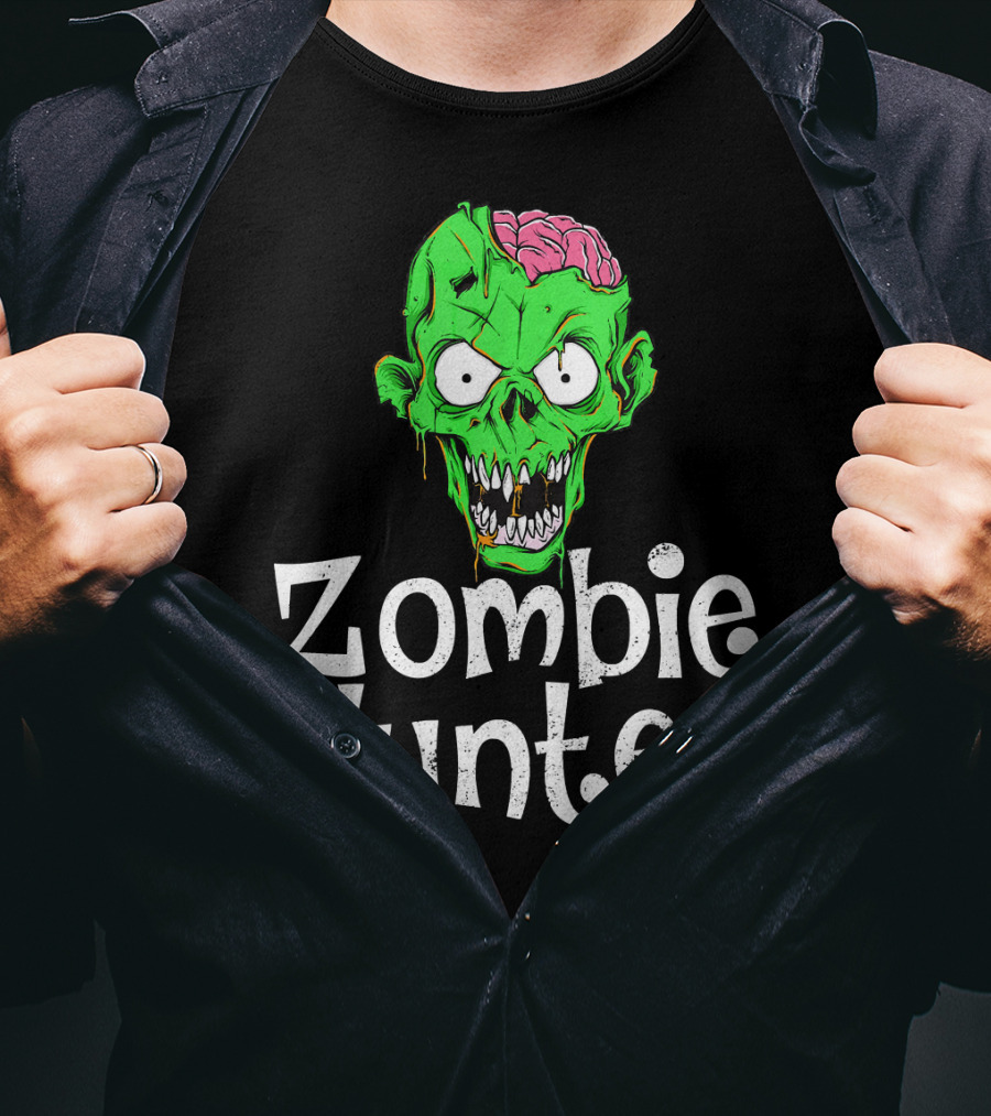 Zombie Hunter Halloween Zombie Head T-Shirt