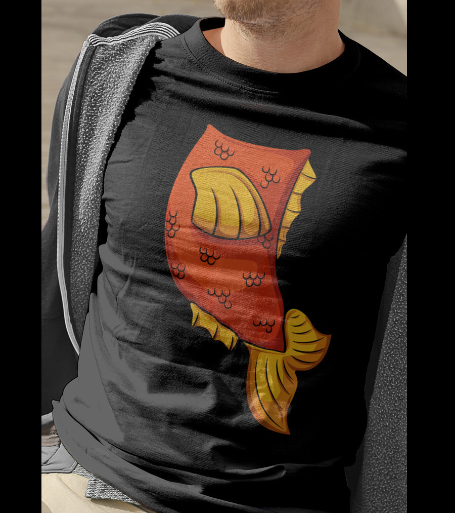 Fish Costume For Halloween Goldfish Tail T-Shirt