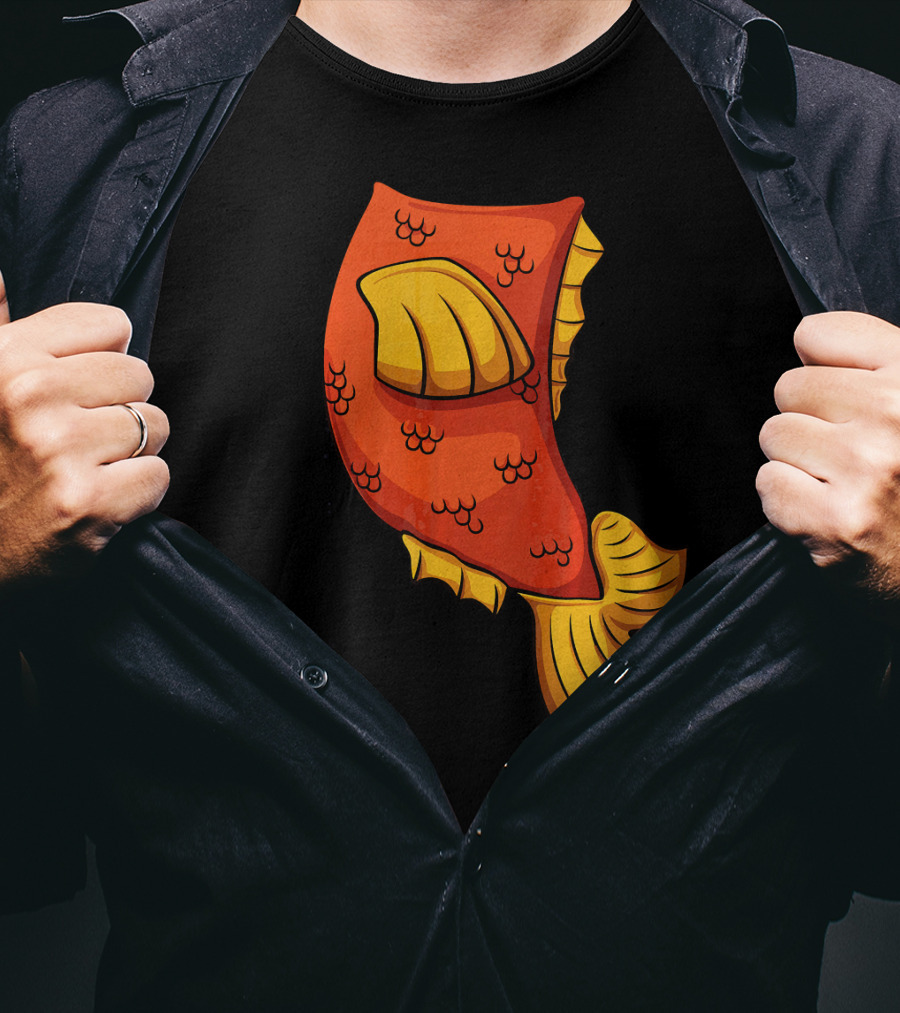 Fish Costume For Halloween Goldfish Tail T-Shirt