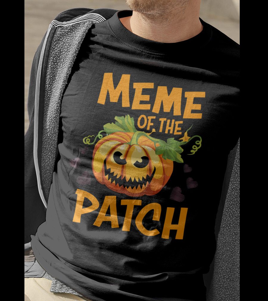 Meme Of The Patch Pumpkin With Leaves And Heart Details T-Shirt