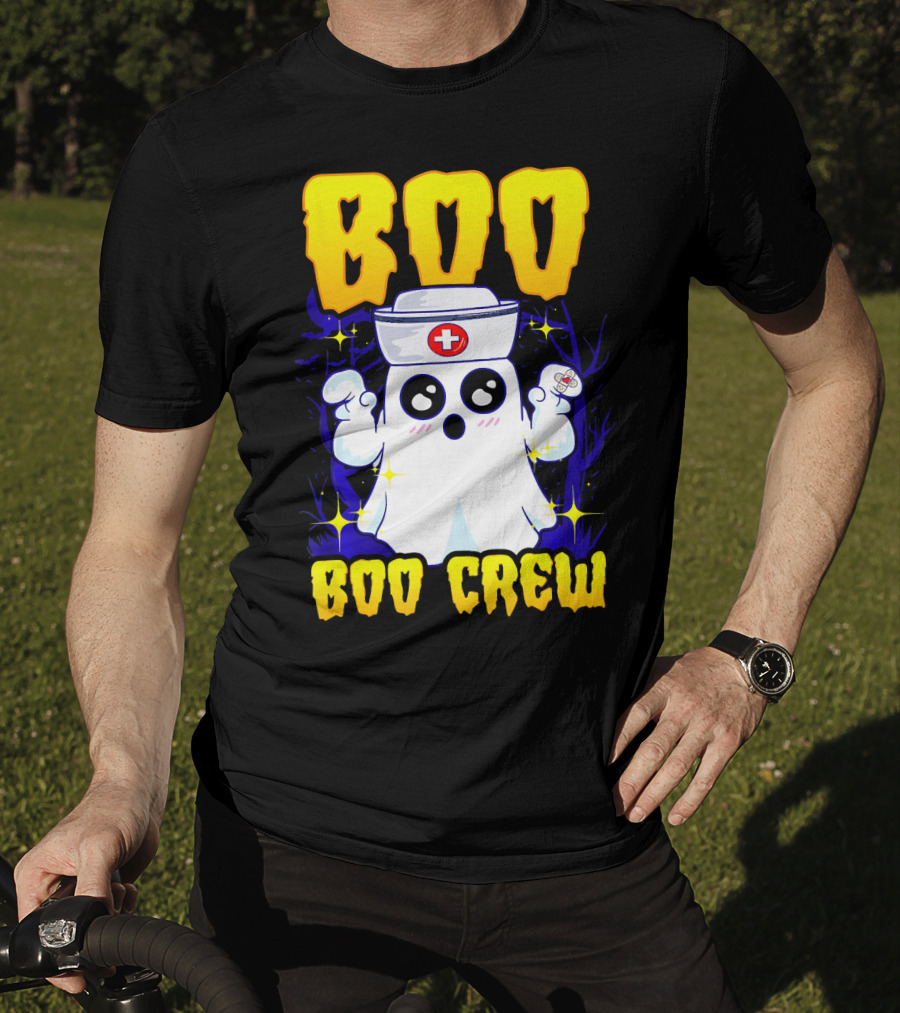 BOO Nurse Ghost Boo Crew Halloween T-Shirt
