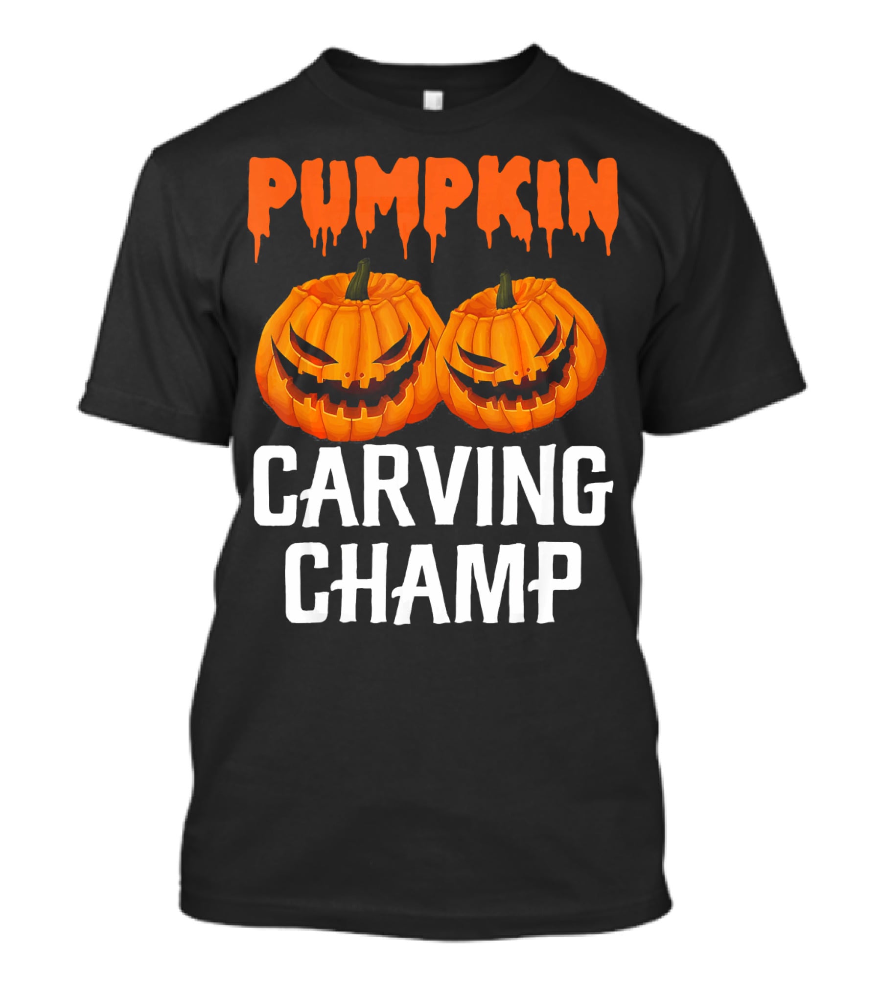 Pumpkin Carving Champ Halloween Creepy Design Competition T-Shirt