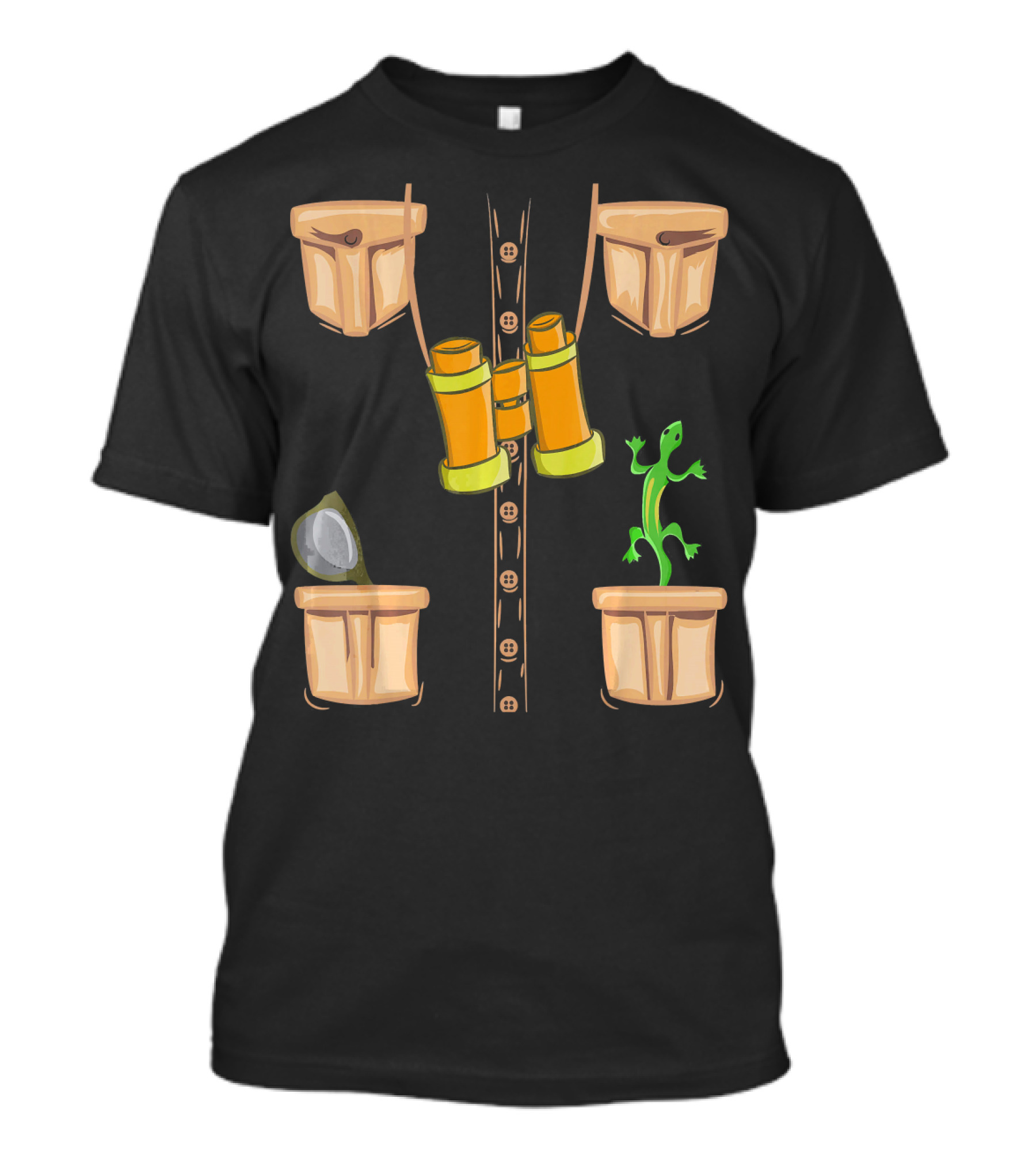 Halloween Animal Zookeeper Jungle Safari Binoculars Lizard Costume T-Shirt