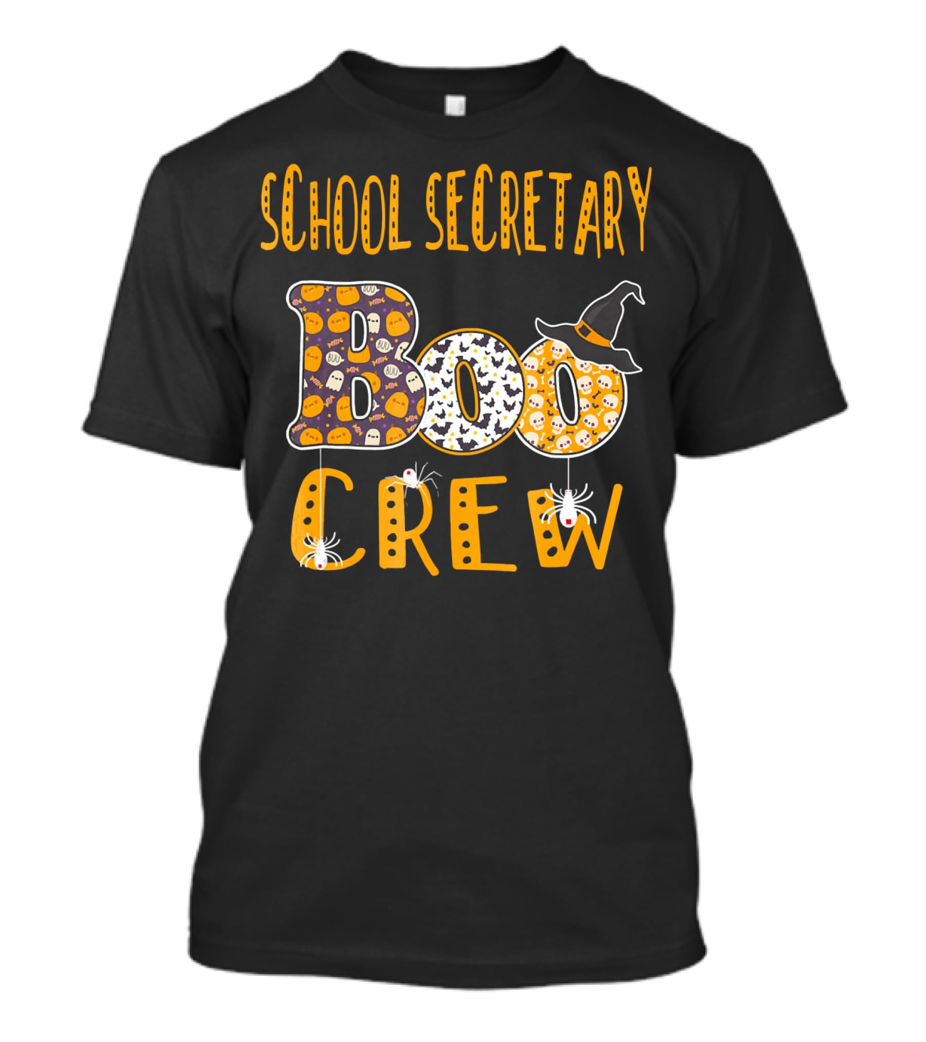 School Secretary Boo Crew Halloween Teacher T-Shirt