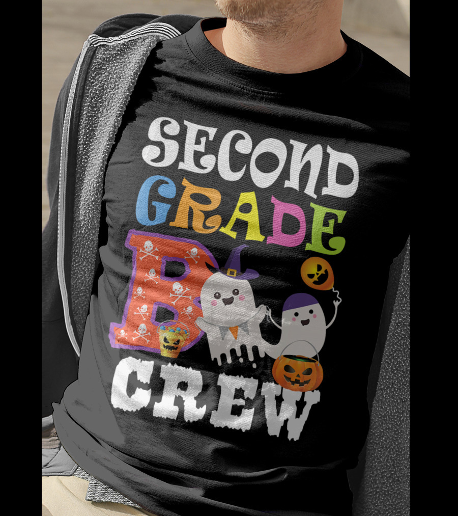 Halloween Second Grade Boo Crew Ghosts And Pumpkins T-Shirt