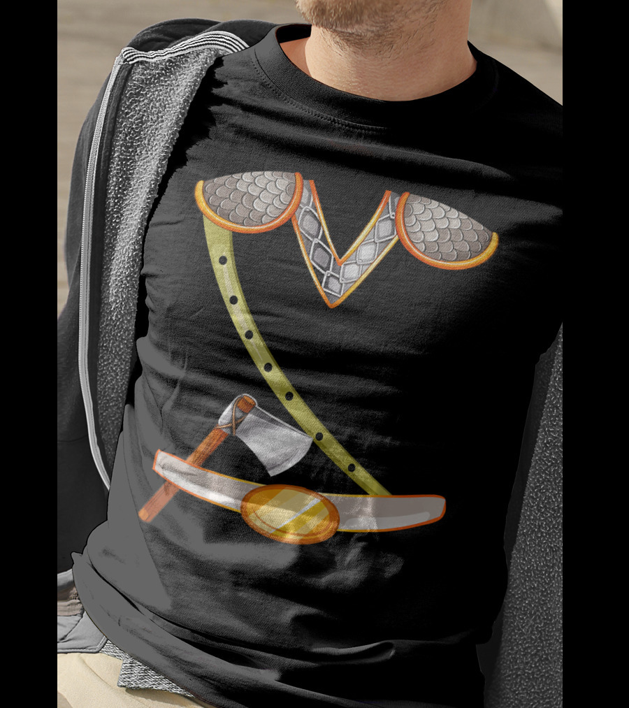 Viking Costume Norse Axe And Armor Halloween Idea T-Shirt