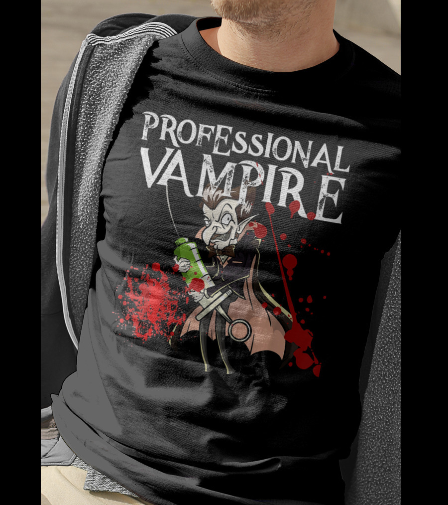 Professional Vampire Phlebotomist Joke Meme Vlad Drac T-Shirt