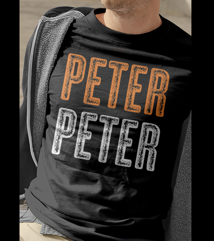 Peter Peter Pumpkin Eater Halloween Style Text Orange White T-Shirt