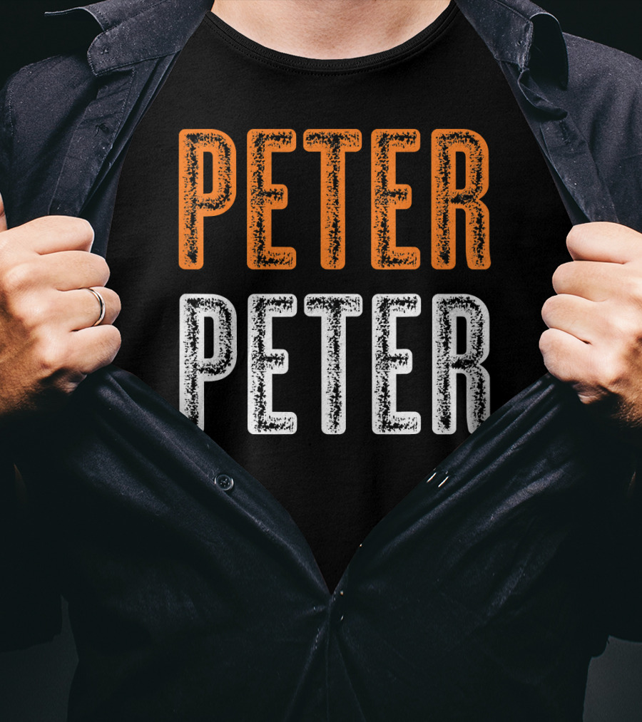 Peter Peter Pumpkin Eater Halloween Style Text Orange White T-Shirt