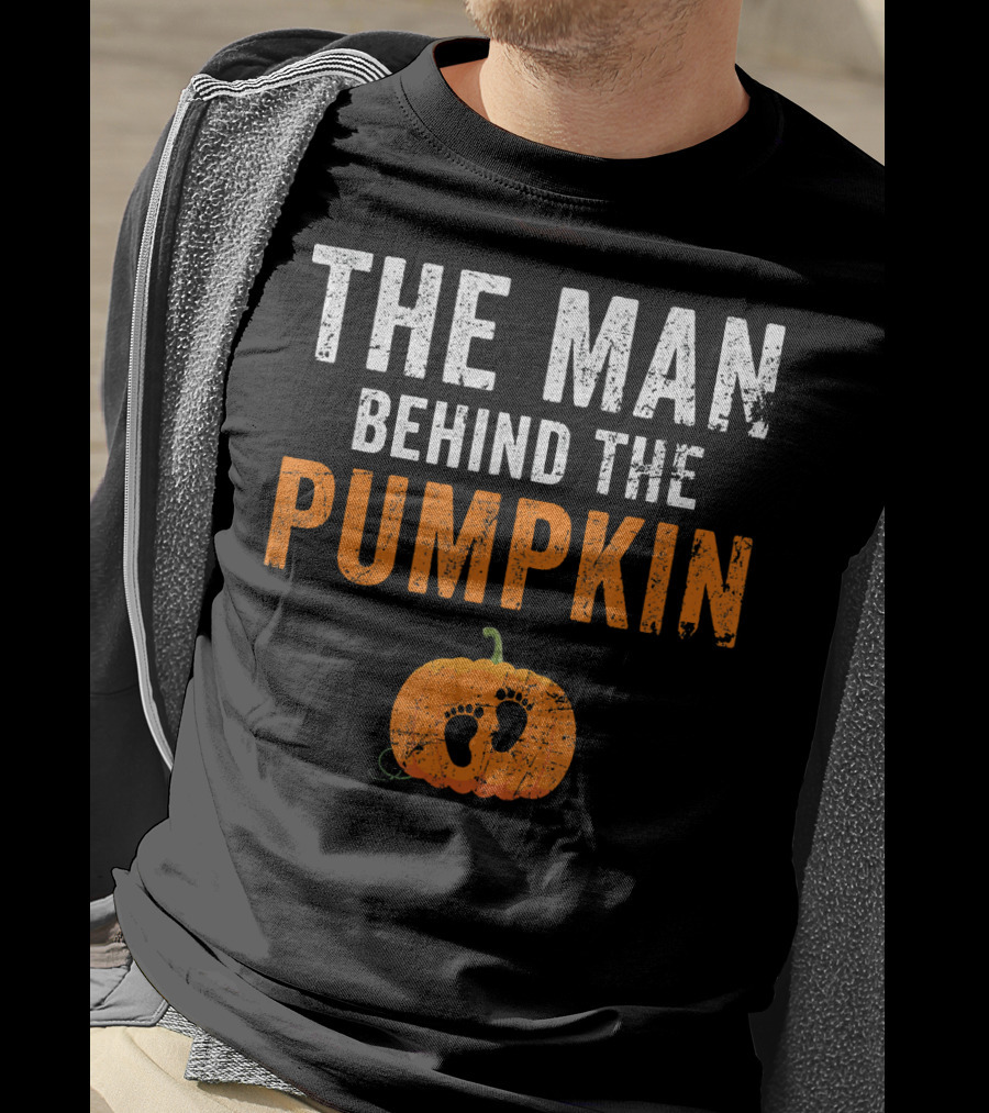 The Man Behind The Pumpkin Featuring Baby Footprints T-Shirt