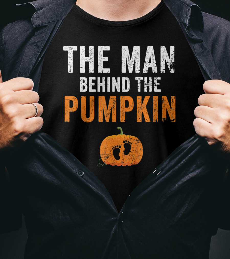 The Man Behind The Pumpkin Featuring Baby Footprints T-Shirt