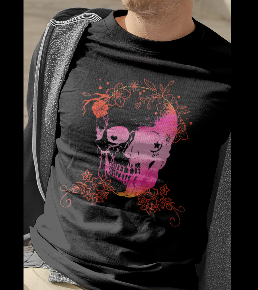 Flower Skull Halloween Dia De Los Muertos Floral T-Shirt