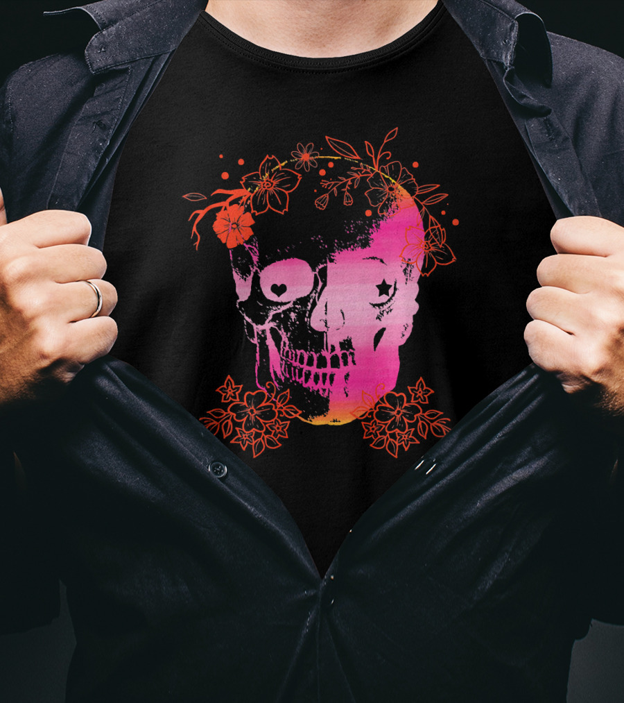 Flower Skull Halloween Dia De Los Muertos Floral T-Shirt