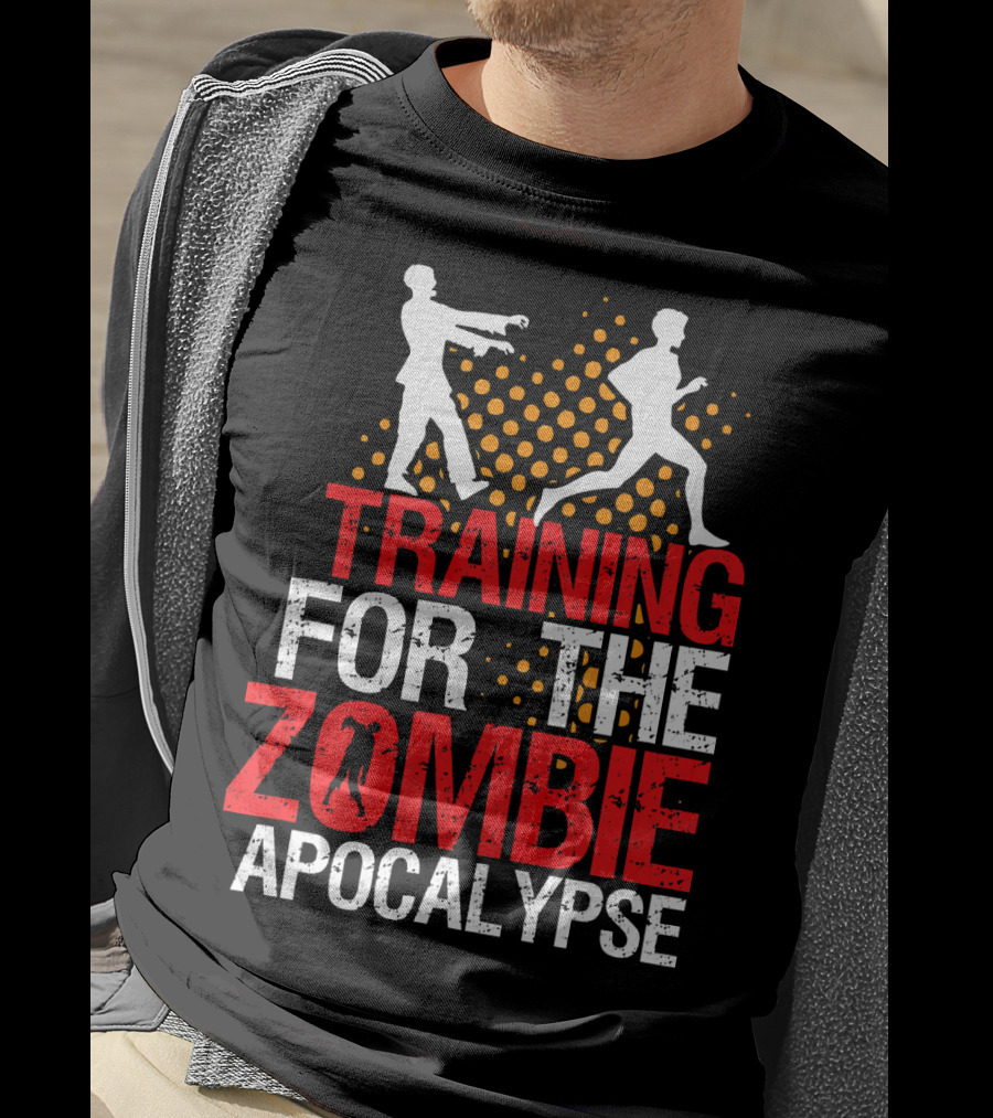 Training For The Zombie Apocalypse Marathon Running Humor T-Shirt