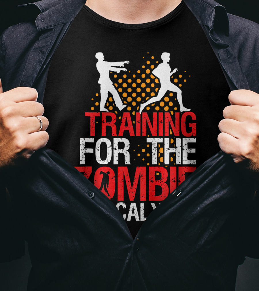 Training For The Zombie Apocalypse Marathon Running Humor T-Shirt