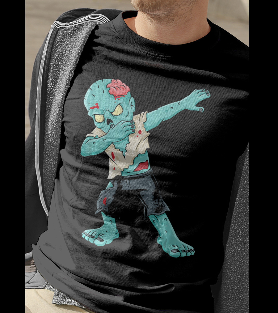 Dabbing Zombie Kid With Exposed Brain T-Shirt