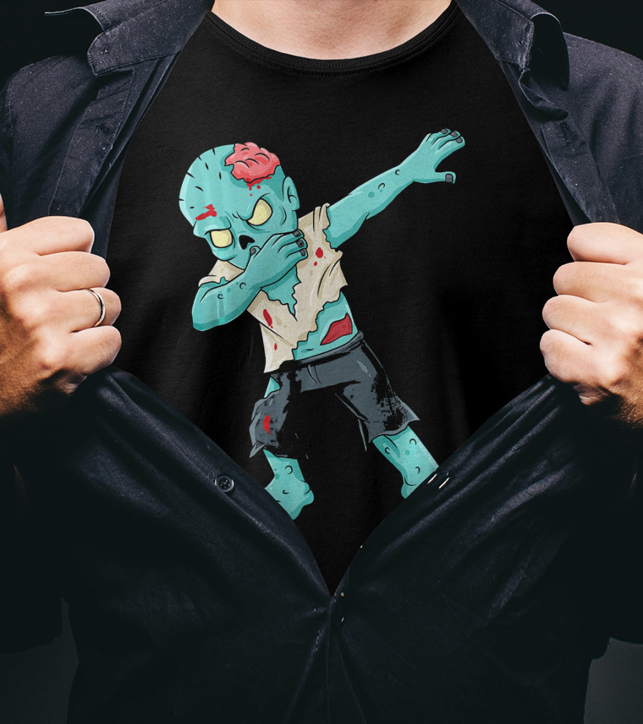 Dabbing Zombie Kid With Exposed Brain T-Shirt