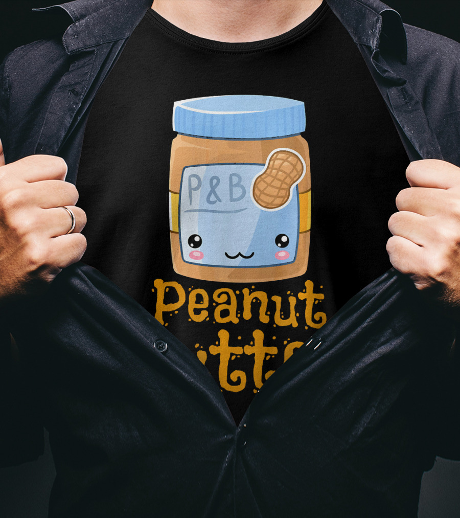 Kawaii Peanut Butter P&B Cute Face Jar T-Shirt