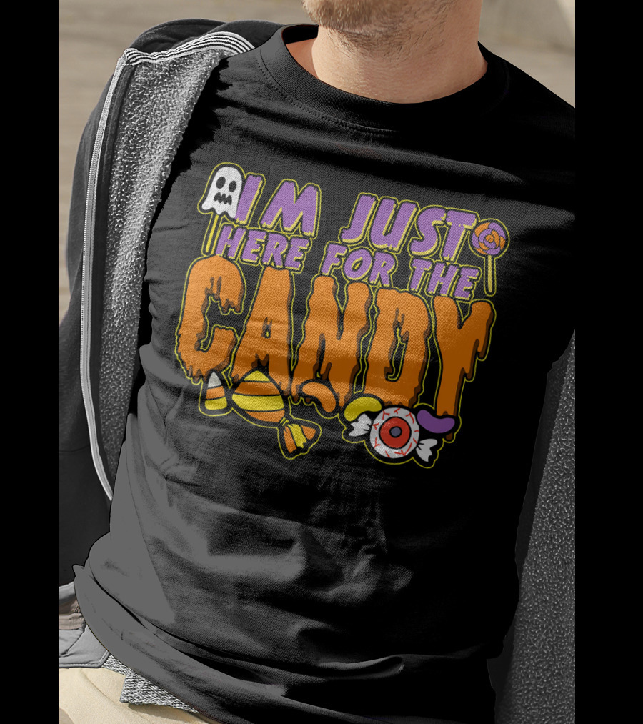I'm Just Here For The Candy Halloween Costume Dress Kids Adults T-Shirt