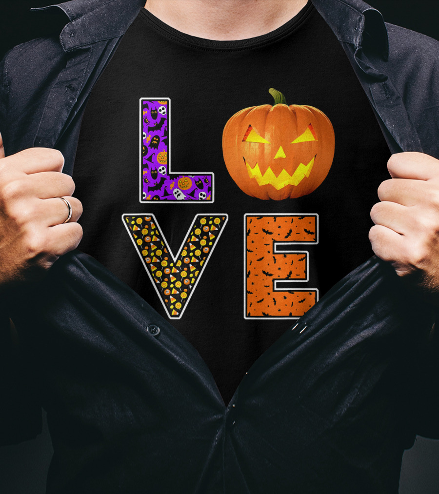Halloween Trick Treat Love Pumpkin Pat T-Shirt