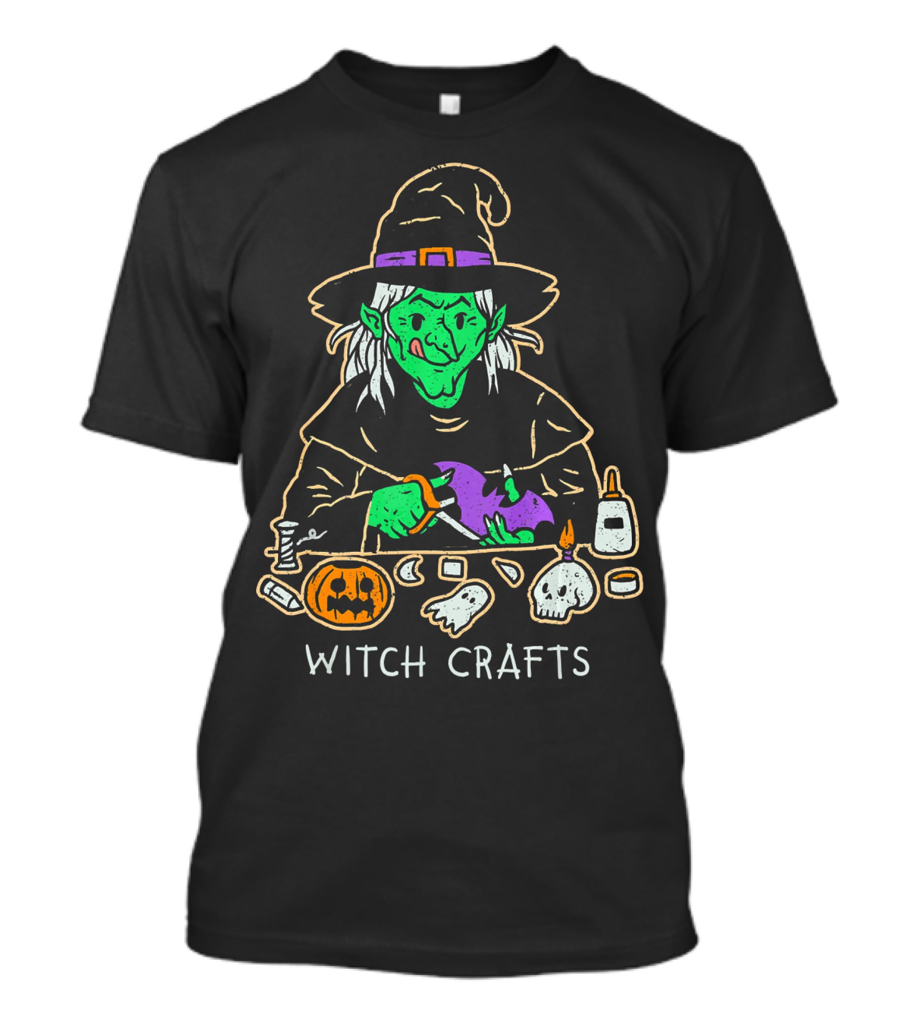 Witch Crafts Halloween Witchcraft With Pumpkins And Spooky Elements T-Shirt