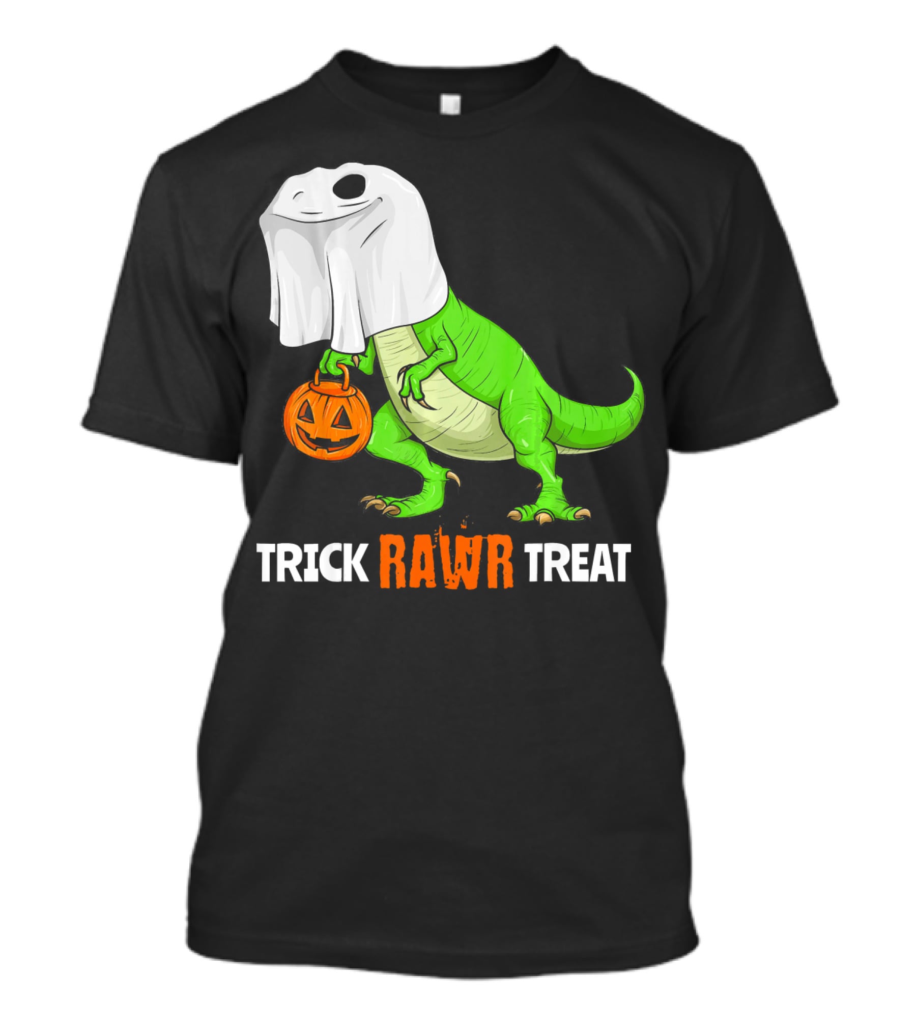 Trick RAWR Treat Halloween Rex Dinosaur Ghost Pumpkin T-Shirt