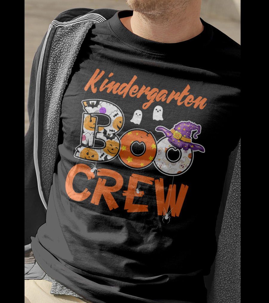 Kindergarten Boo Crew Halloween Party Kids Teacher T-Shirt