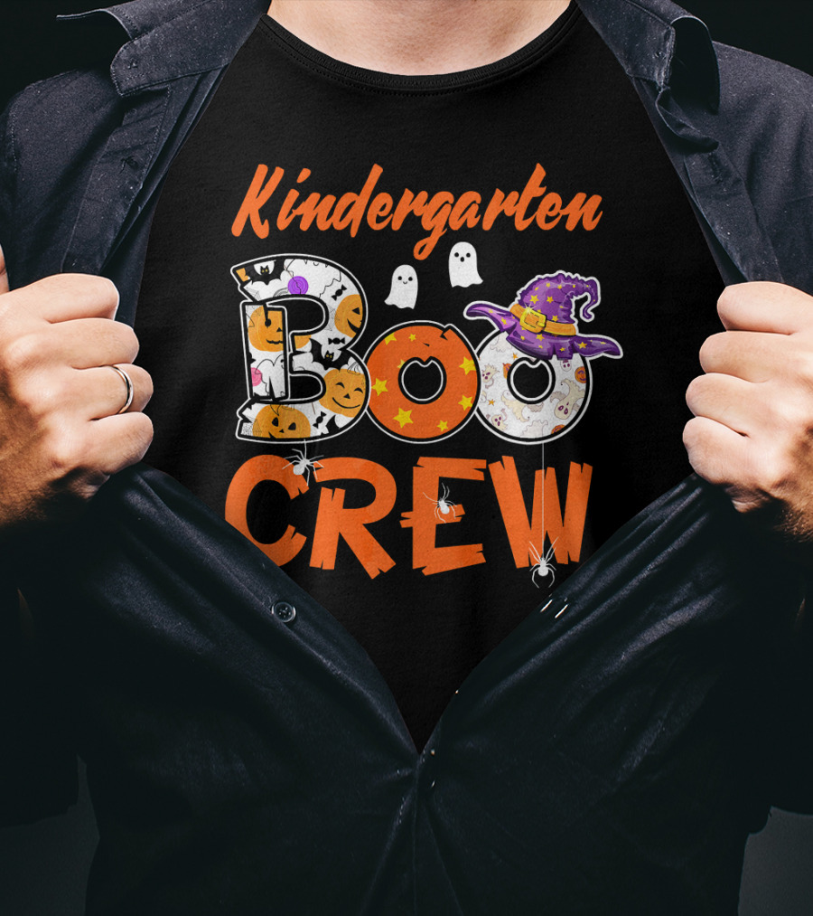Kindergarten Boo Crew Halloween Party Kids Teacher T-Shirt