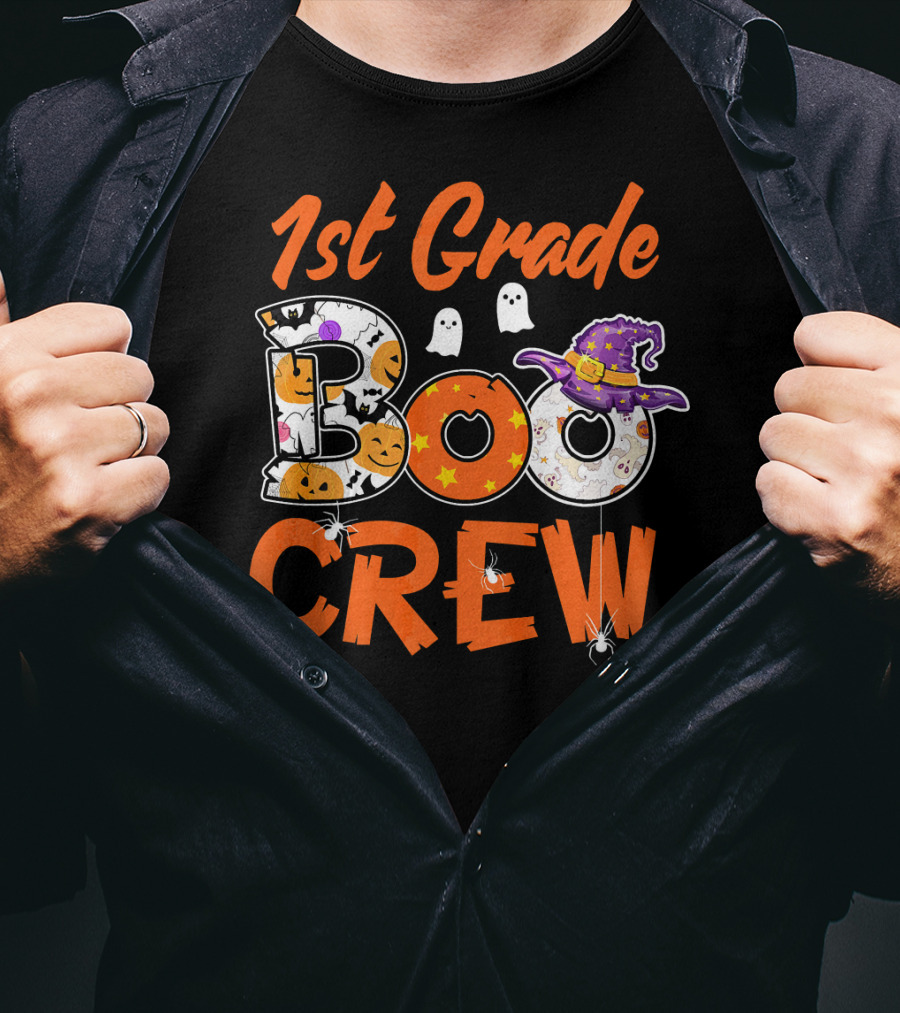 1st Grade Boo Crew Halloween Teacher Kids T-Shirt
