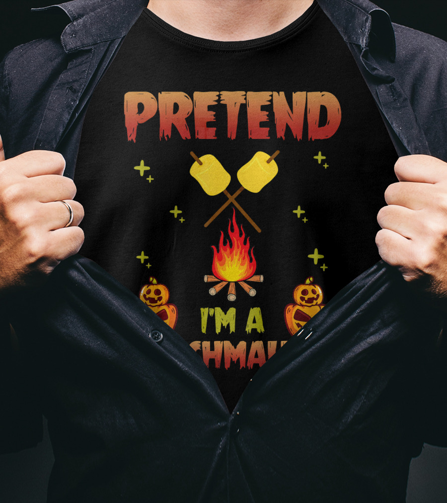 Pretend I'm A Marshmallow Halloween Campfire Jack-O'-Lanterns T-Shirt