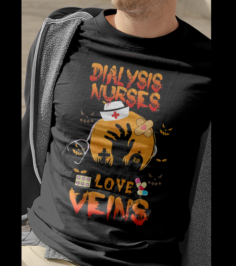Dialysis Nurses Love Veins Halloween Cosplay T-Shirt