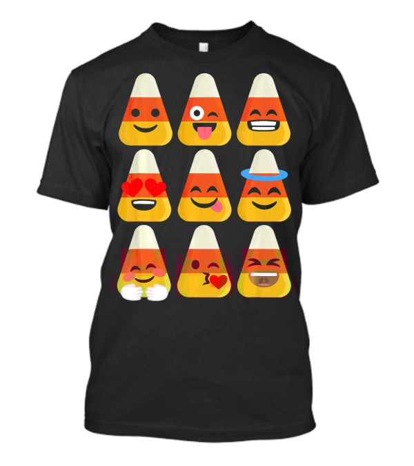 Candy Corn Emoji Faces Kawaii Expressions T-Shirt