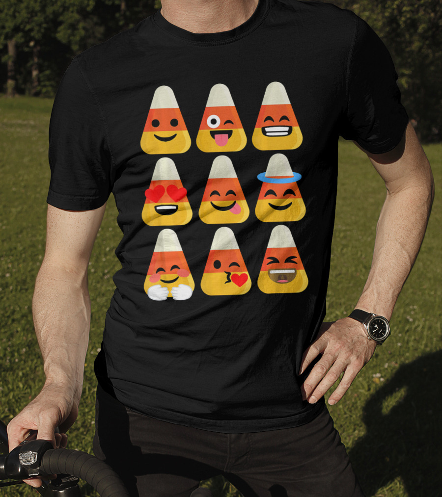 Candy Corn Emoji Faces Kawaii Expressions T-Shirt